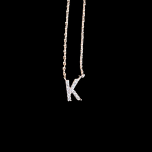 Rose Gold Stainless Steel Initial 'K' Necklace